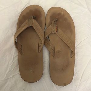 Mens rainbow flip flops